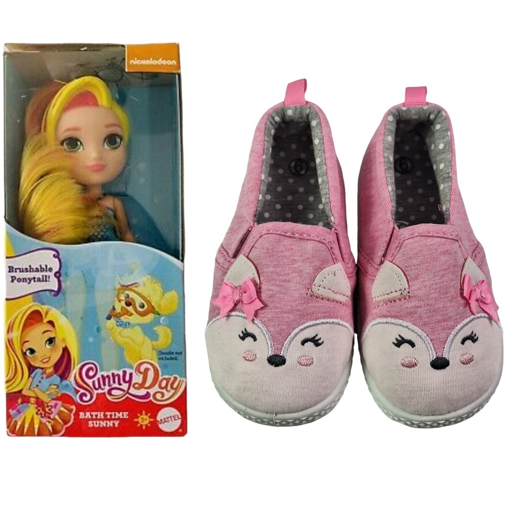 Set Pink kitten shoes for girl‎ size 6 (14cm) and Sunny Day doll (Blair)